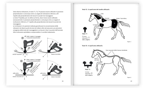 EQUIPULSER: some inside pages of the professional horse muscle massage instruction manual