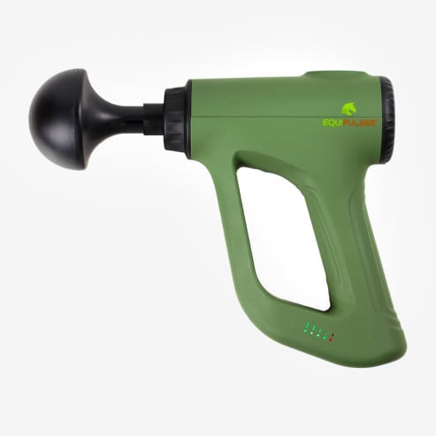 EQUIPULSER: General view of the professional muscle massager with T1 (Single Sphere) head, indicated for concave areas of horse muscle tissues