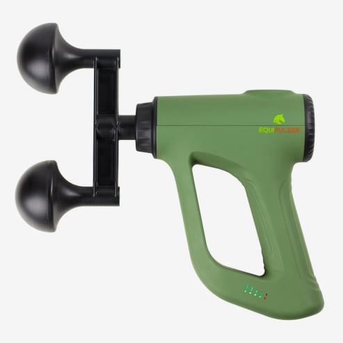 EQUIPULSER: general view of the professional muscle massager with T2 (Double Sphere) head, suitable for the horse's back and neck region
