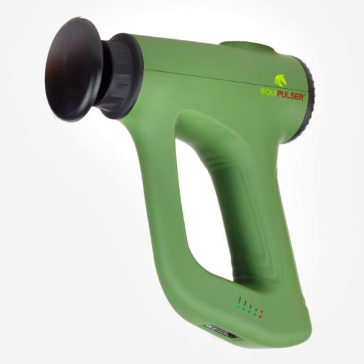 EQUIPULSER: general view of the professional muscle massager with T3 (Flat) head indicated for flat areas of horse muscle tissues
